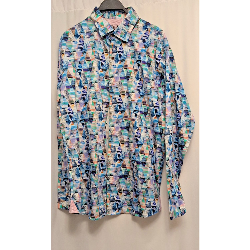 Rajiva Agrawal Men's L Diamondesque Weather Fashion Shirt fine Cotton Msrp $99